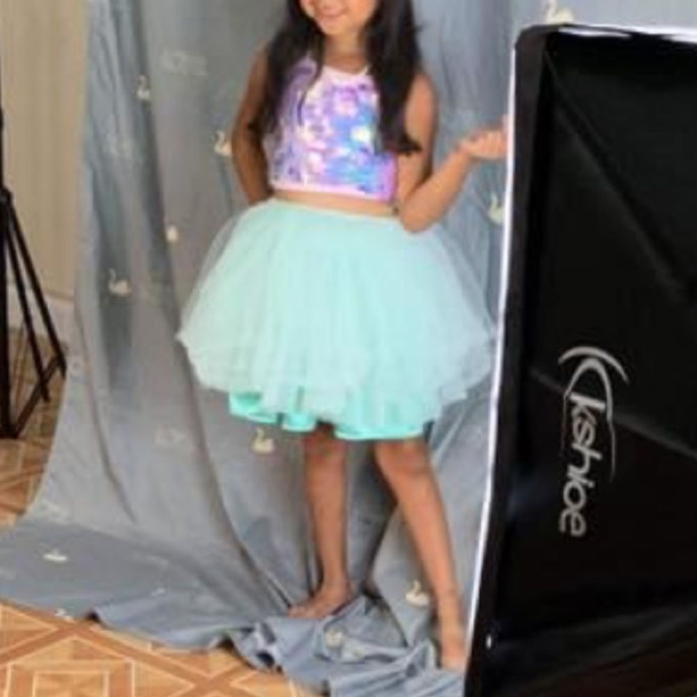 Pink rainbow crop top for kids